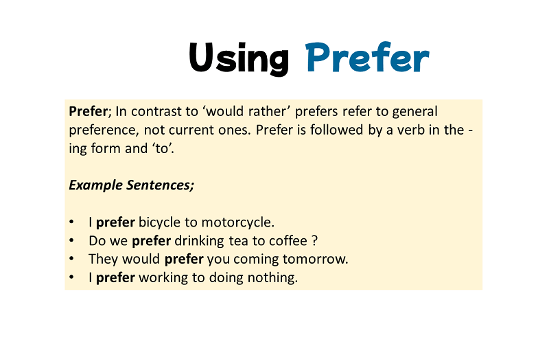 Cấu trúc Prefer