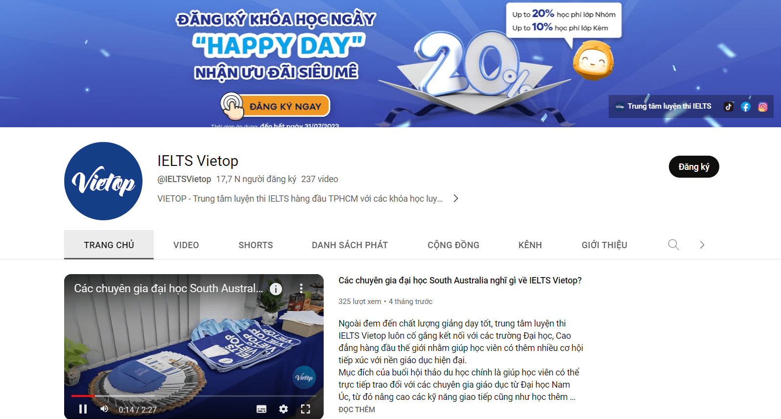 Kênh Youtube luyện nghe IELTS - JJ88a1 giải trí trực tuyến