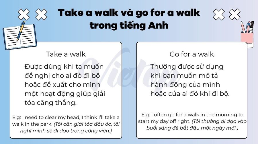Take a walk và go for a walk trong J88DL Trang chính thức J88 hỗ Chí Minh