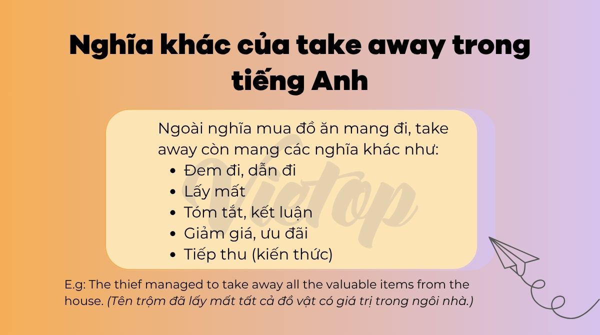 Nghĩa khác của take away trong J88DL Trang chính thức J88 hỗ Chí Minh