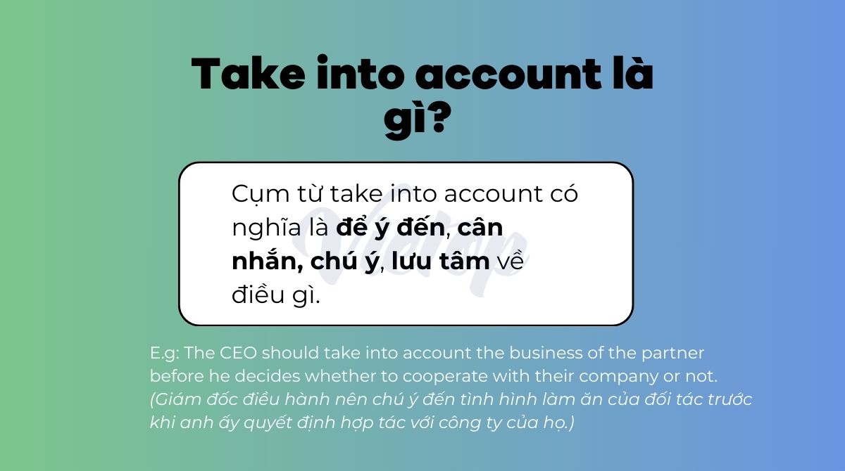Take into account là gì?