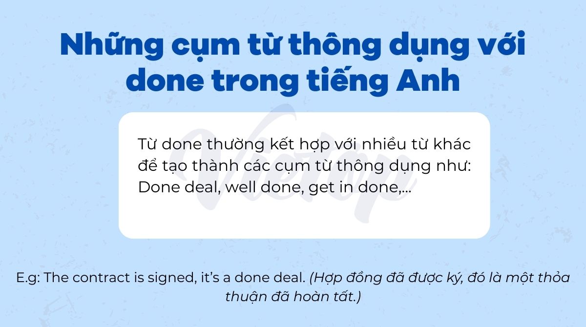 Những cụm từ thông dụng với done trong J88DL Trang chính thức J88 hỗ Chí Minh