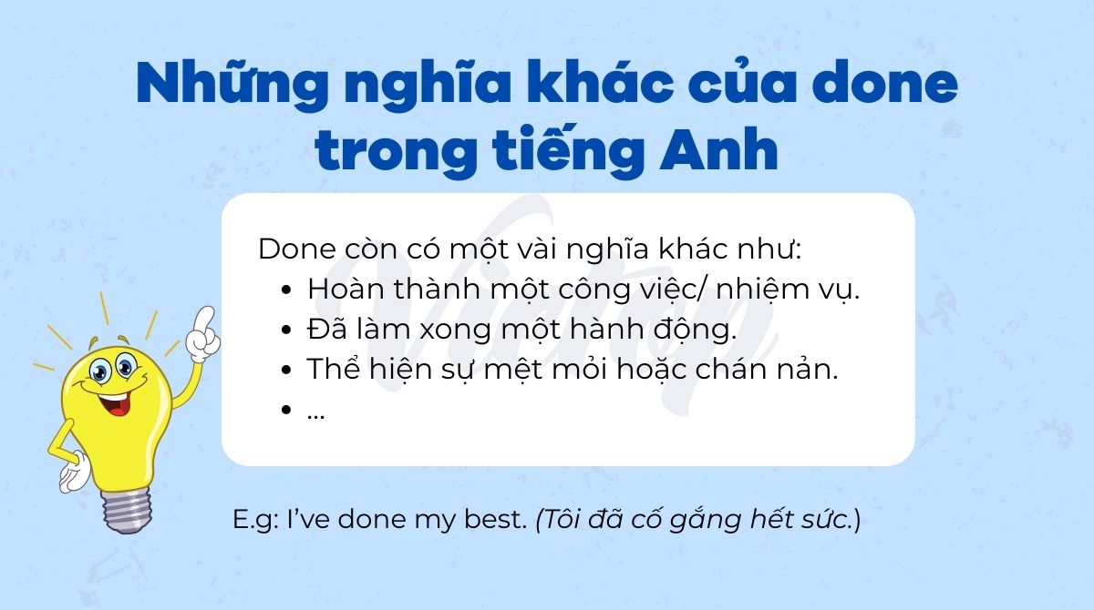 Những nghĩa khác của done trong J88DL Trang chính thức J88 hỗ Chí Minh