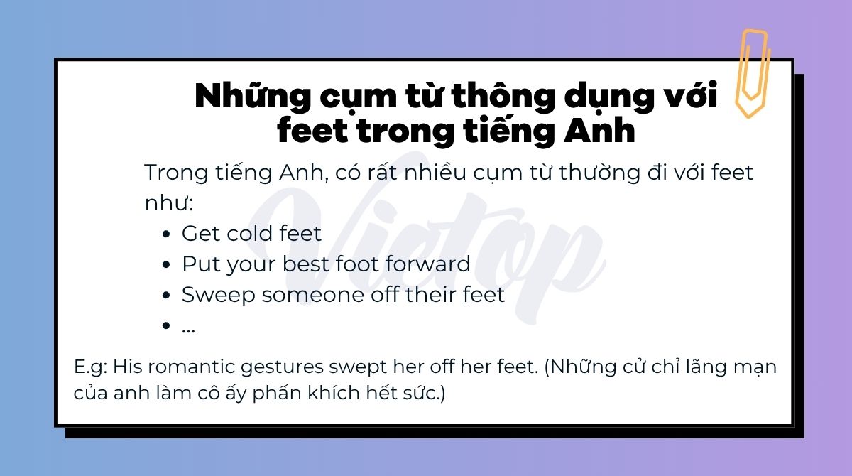Những cụm từ thông dụng với feet trong J88DL Trang chính thức J88 hỗ Chí Minh