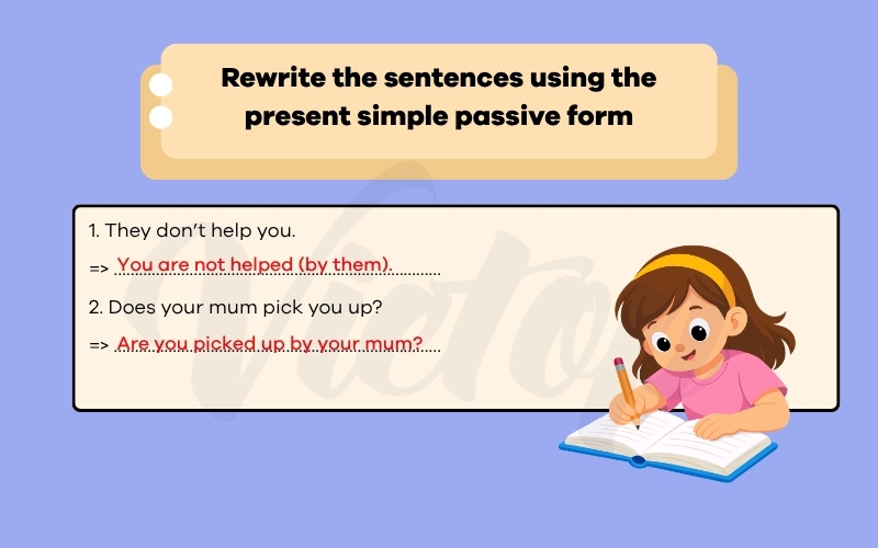 Rewrite the sentences using the present simple passive form