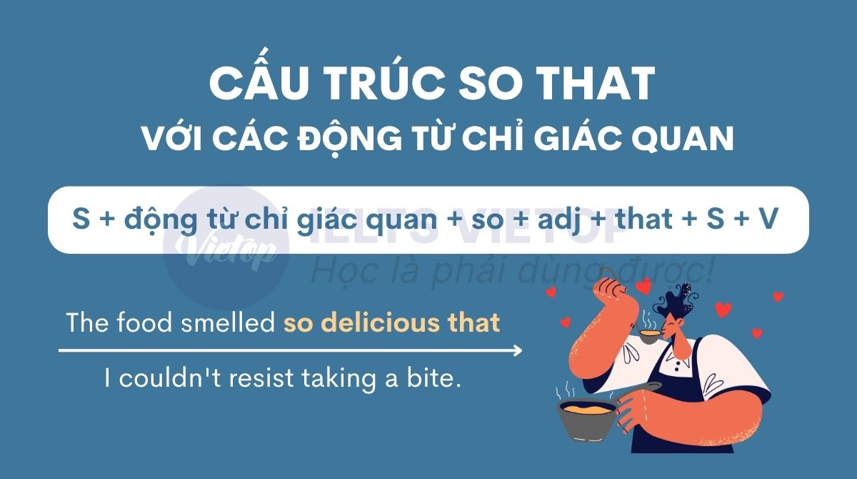 Khi kết hợp với các động từ chỉ giác quan