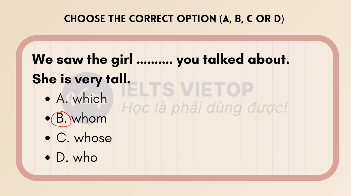 Choose the correct option (A, B, C or D)