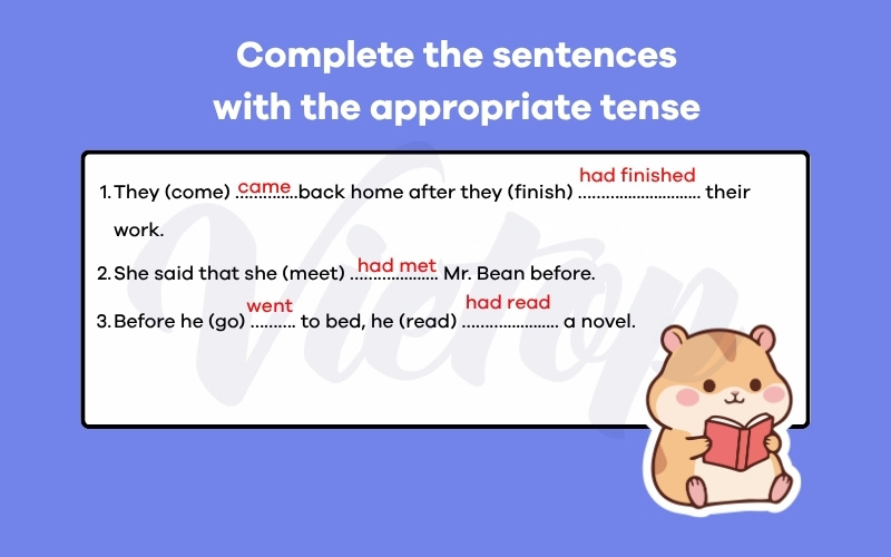 Complete the sentences with the appropriate tense