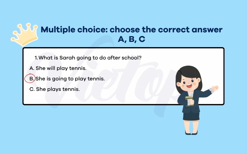 Multiple choice choose the correct answer A,B,C