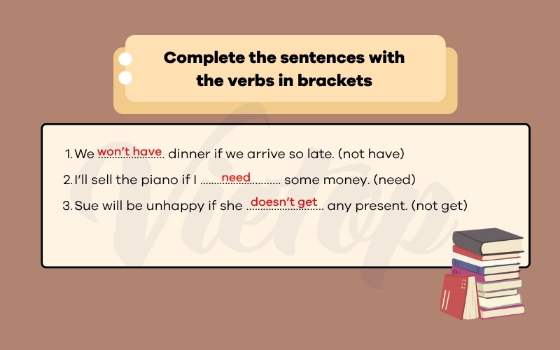 Complete the sentences with the verbs in brackets