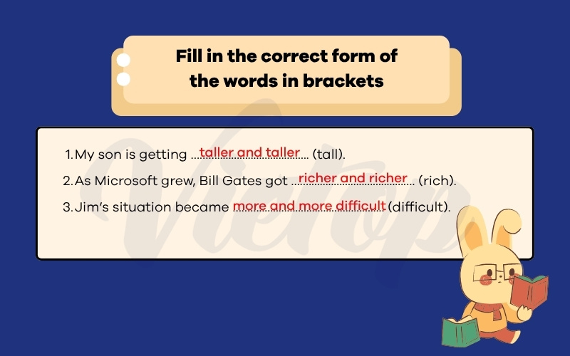 Fill in the correct form of the words in brackets