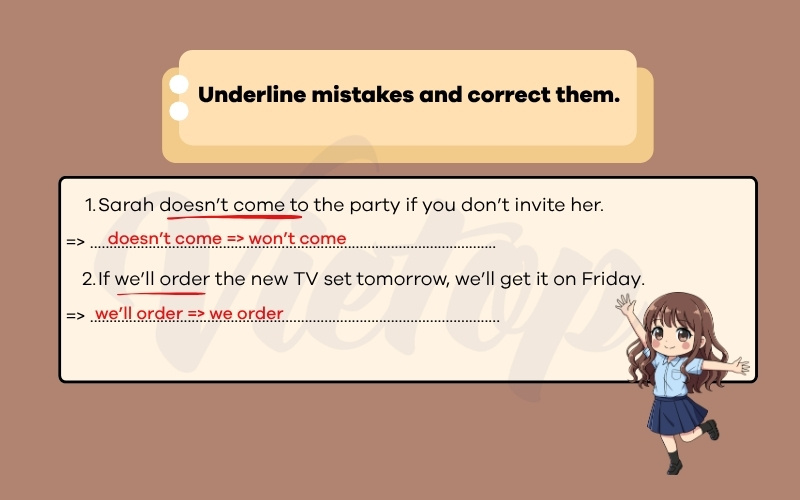 Underline mistakes and correct them