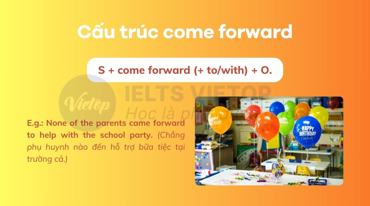 Cấu trúc come forward