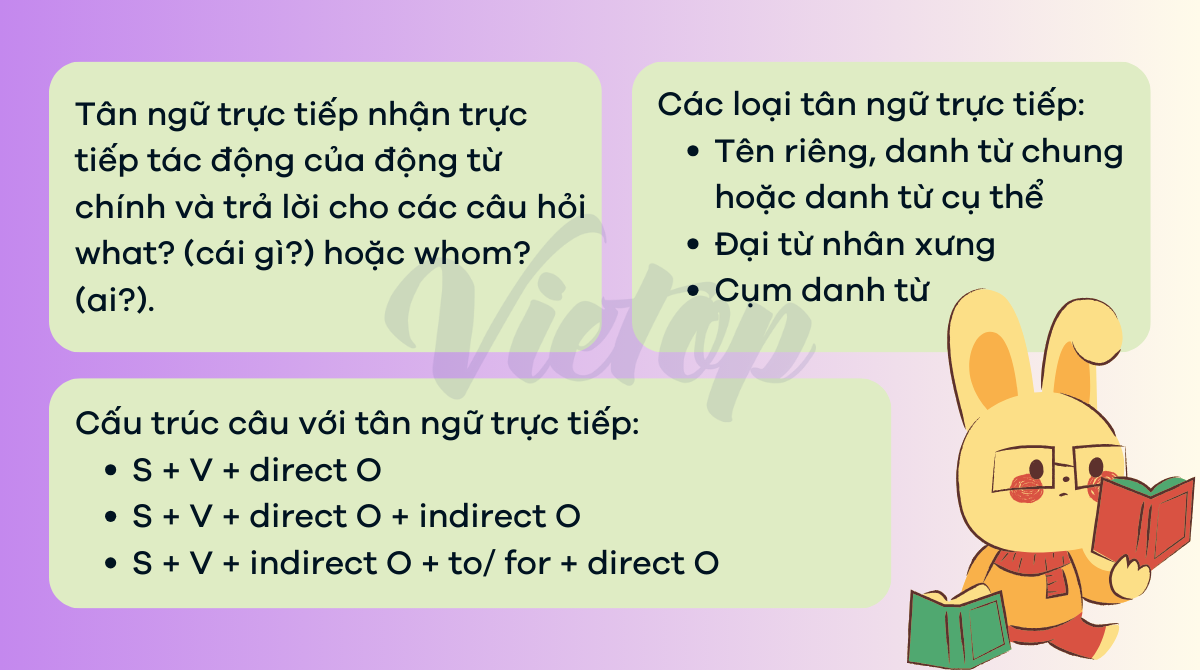 Ôn tập lý thuyết về tân ngữ trực tiếp 