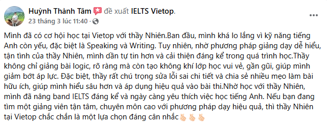 Review của Học Viên khoá học IELTS Junior Review của Học Viên khoá học IELTS Junior