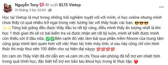 Review của Học Viên khoá học IELTS Junior Review của Học Viên khoá học IELTS Junior