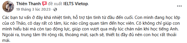 Review của Học Viên khoá học KET/PET Review của Học Viên khoá học KET/PET