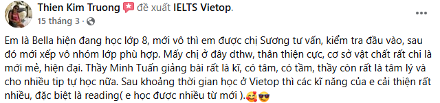 Review của Học Viên khoá học KET/PET Review của Học Viên khoá học KET/PET