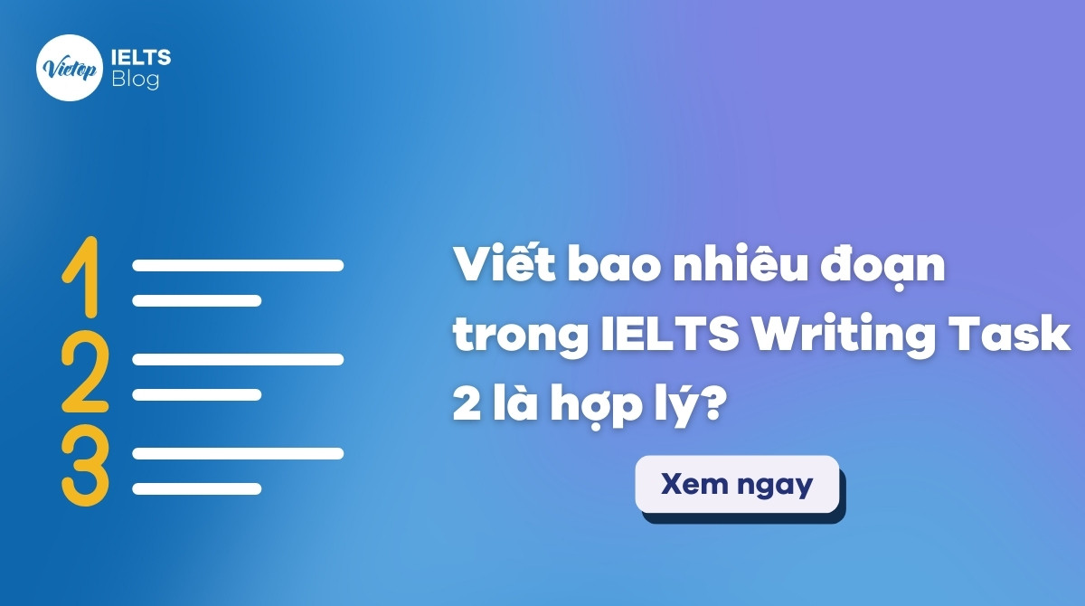 Thumbnail Viết bao nhiêu đoạn trong IELTS Writing Task 2 là hợp lý
