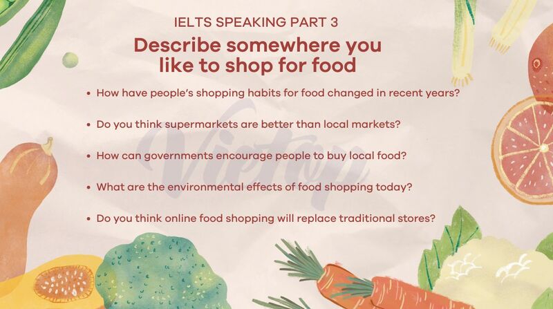 Topic describe somewhere you like to shop for food - IELTS Speaking Part 3