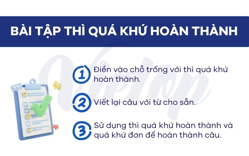 Bài tập thì quá khứ hoàn thành