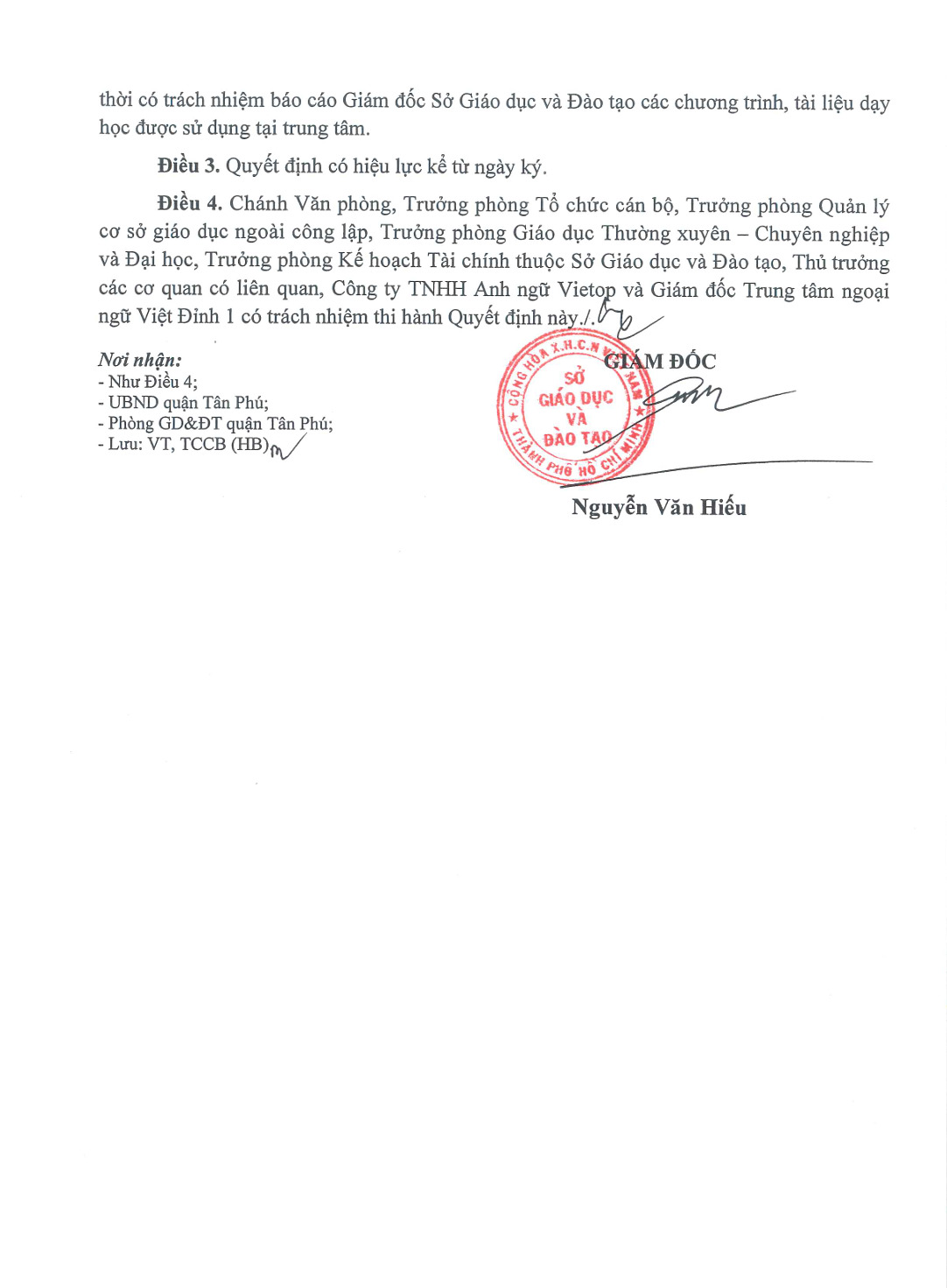 Giấy phép hoạt động chi nhánh GD